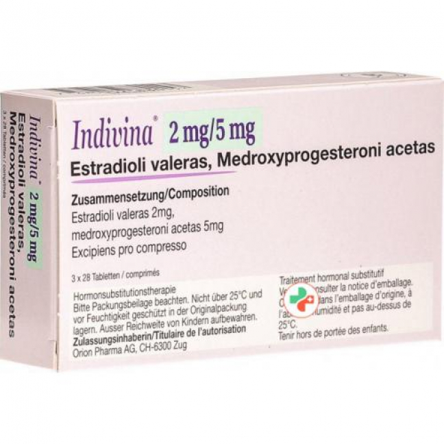Индивина 2 мг / 5 мг 3 х 28 таблеток