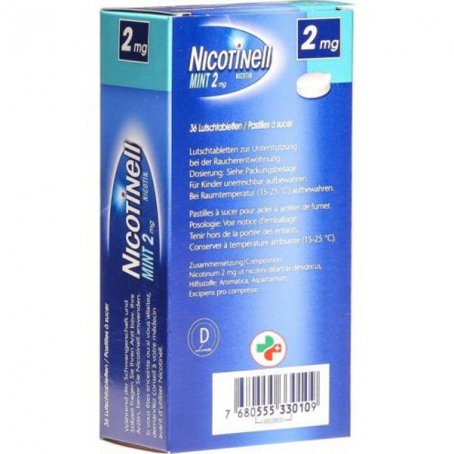 Никотинелл Мята 2 мг 36 таблеток для рассасывания