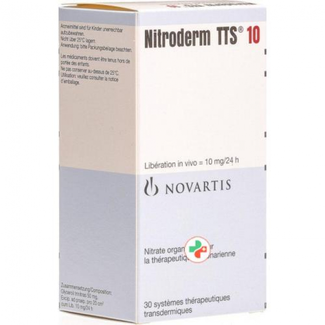 Нитродерм 10 TТС 10 мг/сут 30 трансдермальных пластырей