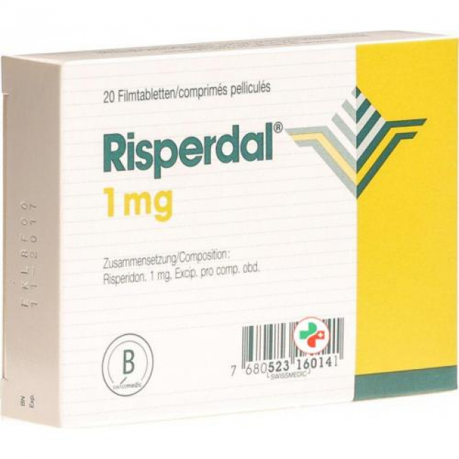Риспердал 1 мг 20 таблеток покрытых оболочкой