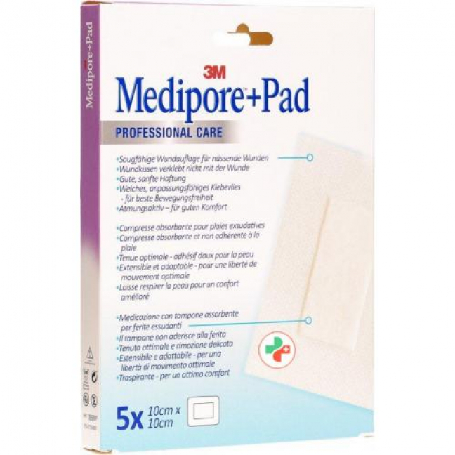 3M Medipore + Pad 10x10см / Wundkissen 5x5.5см 5 штук