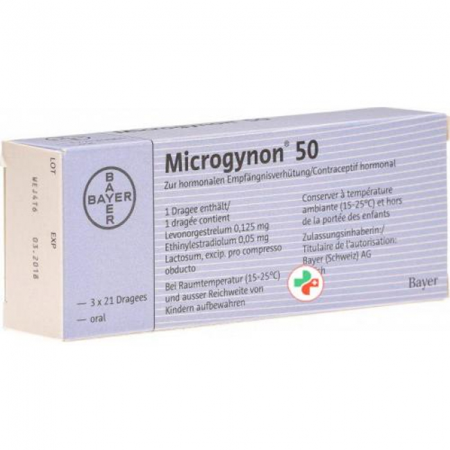 Микрогинон 50 мг 3 x 21 драже