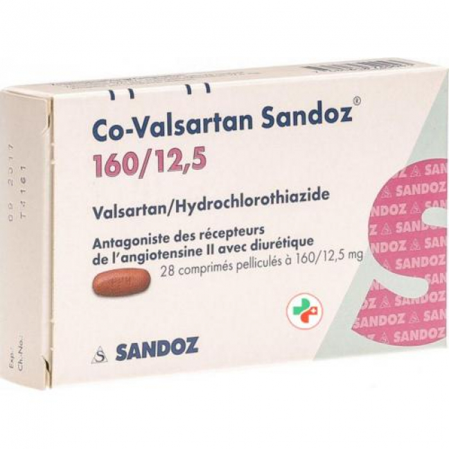 Ко-Валсартан Сандоз 160/12,5 28 таблеток покрытых оболочкой