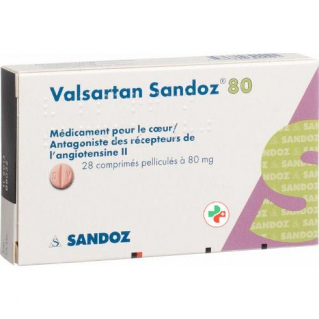 Валсартан Сандоз 80 мг 28 таблеток покрытых оболочкой
