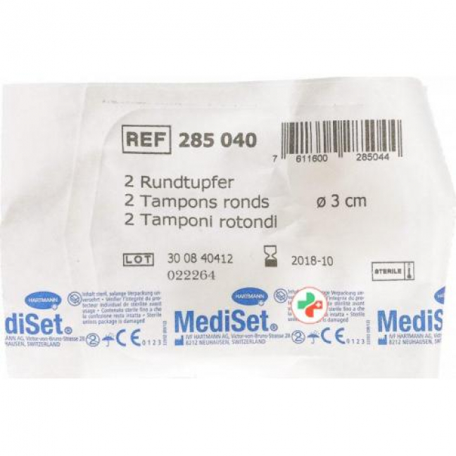 Mediset IVF Rundtupfer 3см стерильный 40 пакетиков 2 штуки