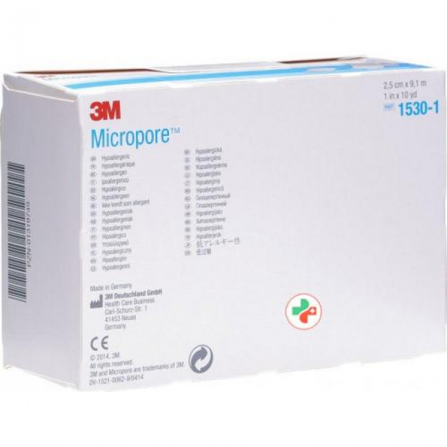 3M Micropore Vlies Heftpflaster ohne диспенсер 25мм x 9.14m weiss 12 штук