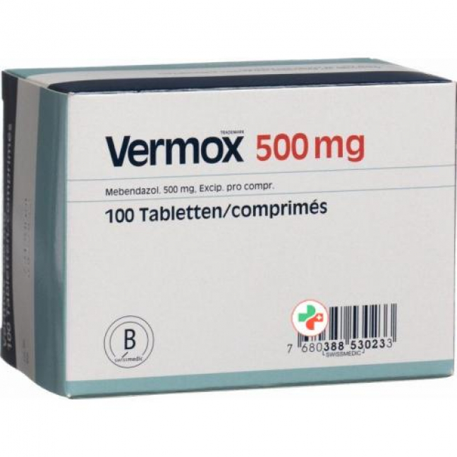 Vermox 500 mg 100 tablets