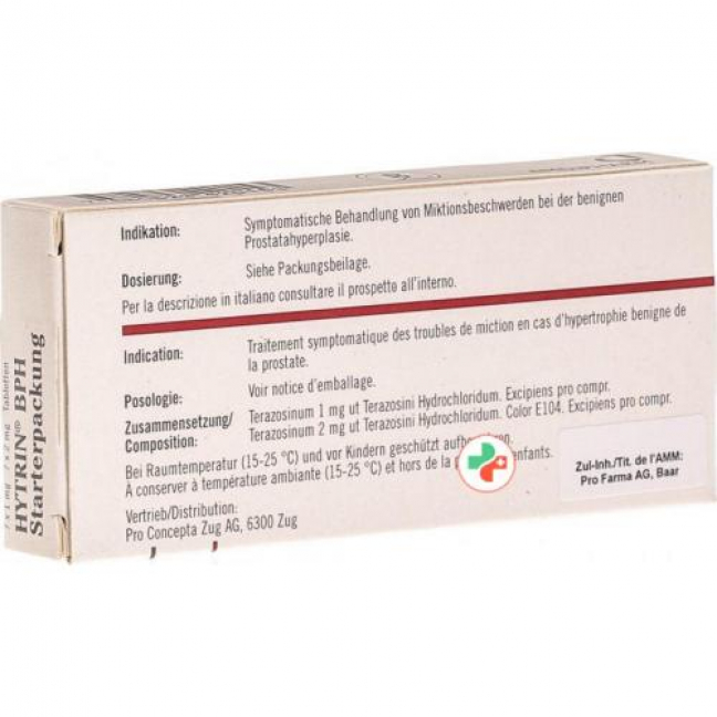 Хайтрин ДГПЖ стартовый пакет 7 таблеток 1 мг 7 таблеток 2 мг
