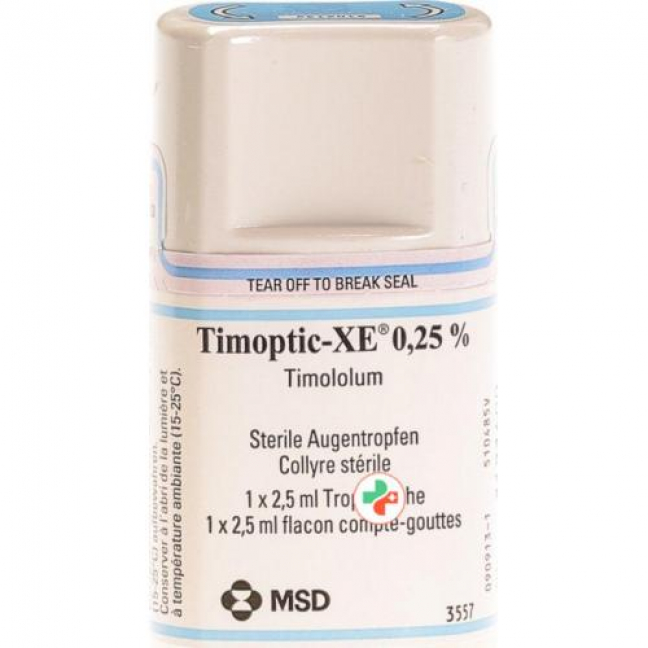 Тимоптик XE 0,25% 3 х 2,5 мл глазные капли 