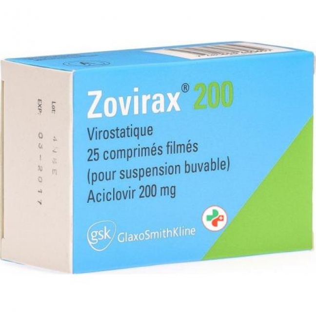 Зовиракс 200 мг 25 таблеток покрытых оболочкой 