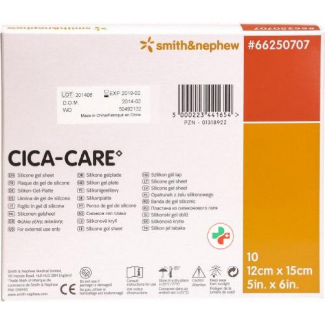 Cica-Care Silikongel-Platte 12x15см 10 штук