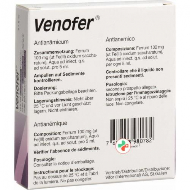 Venofer 100 mg/5 ml 5 Ampullen 5 ml