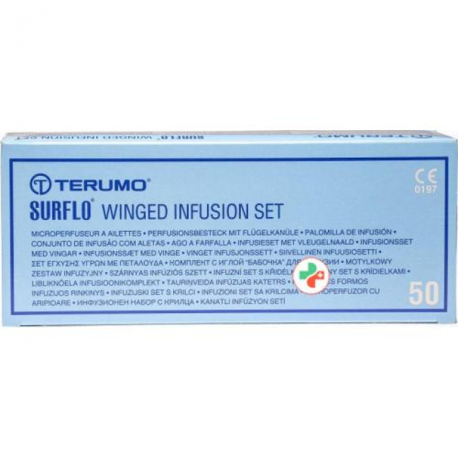 Terumo Surflo Perfusionsbesteck mit Flugelkanule 25г 0.5x19мм Orange 50 штук