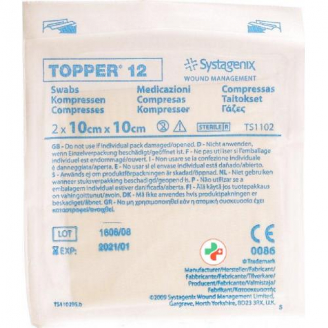 Topper 12 Einmal-Kompressen 10x10см стерильный 70 пакетиков a 2 штуки