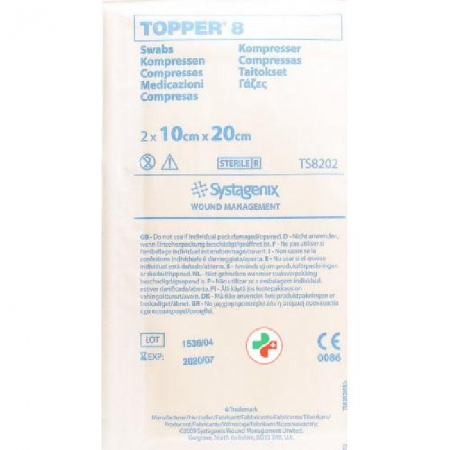 Topper 8 Einmal-Kompressen 10x20см стерильный 50 пакетиков a 2 штуки