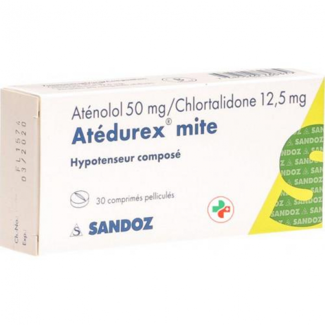 Атедурекс Мите 50/12,5 мг 30 таблеток покрытых оболочкой
