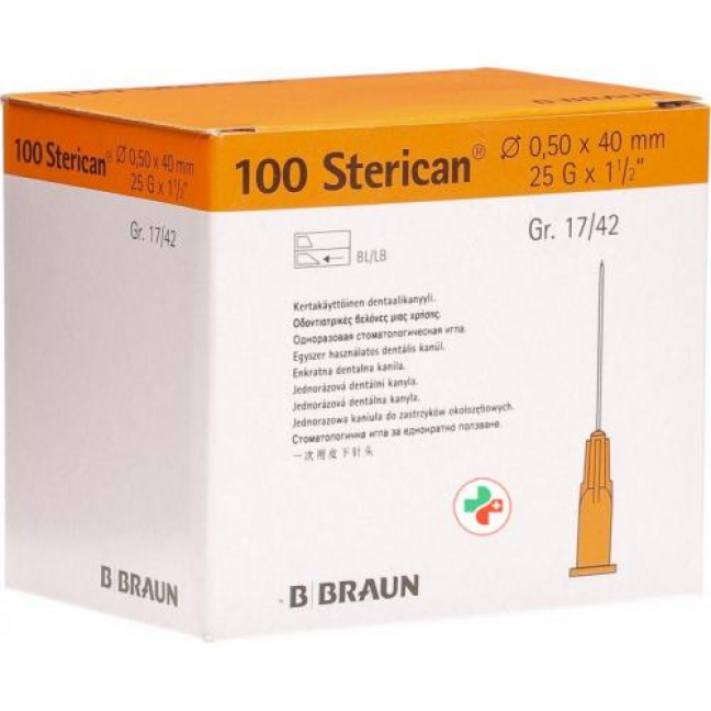 Sterican Nadel Dent 25г 0.5x40мм Orange 100 штук