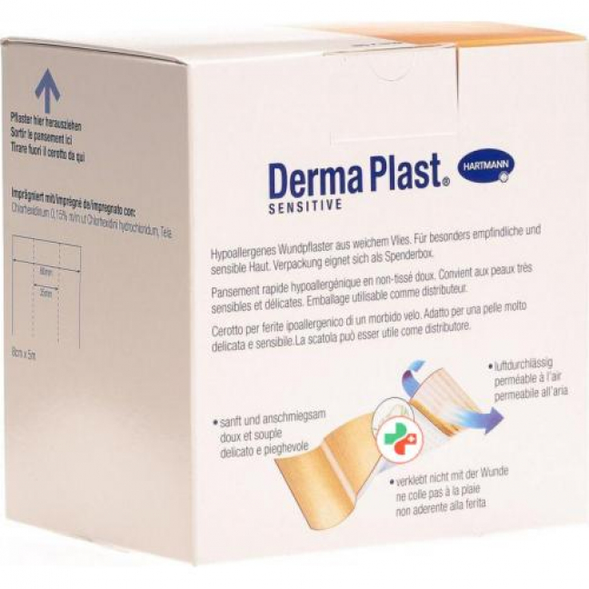 Dermaplast Sensitive Schnellverband телесный цвет 8смx5m рулон