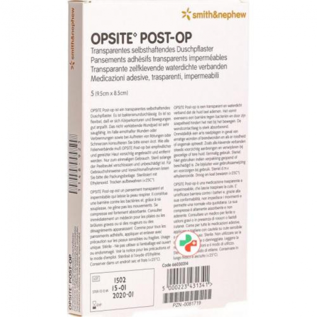 Opsite Post OP Folienverband 9.5x8.5см 6 пакетиков 5 штук