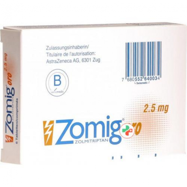 Зомиг Oрo 2,5 мг 6 лингвальных таблеток