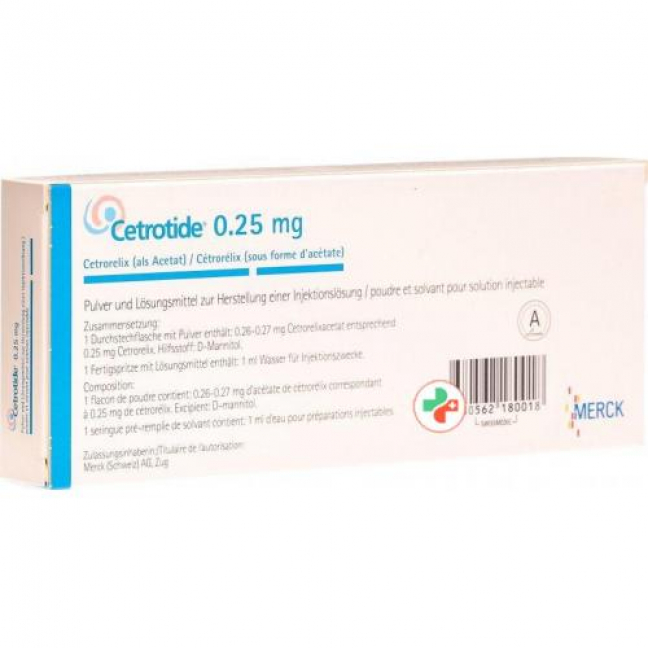 Цетротид сухое вещество 0,25 мг с растворителем 1 флакон