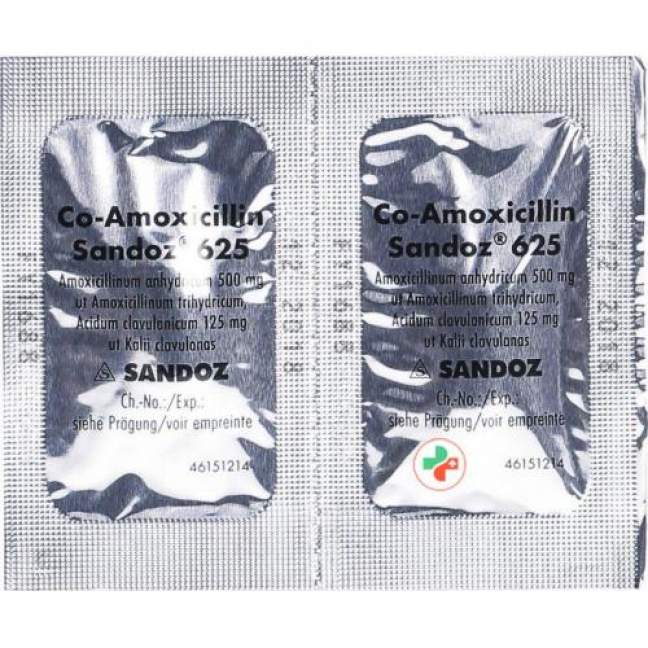 CO Amoxicillin Sandoz 625 mg 10 filmtablets