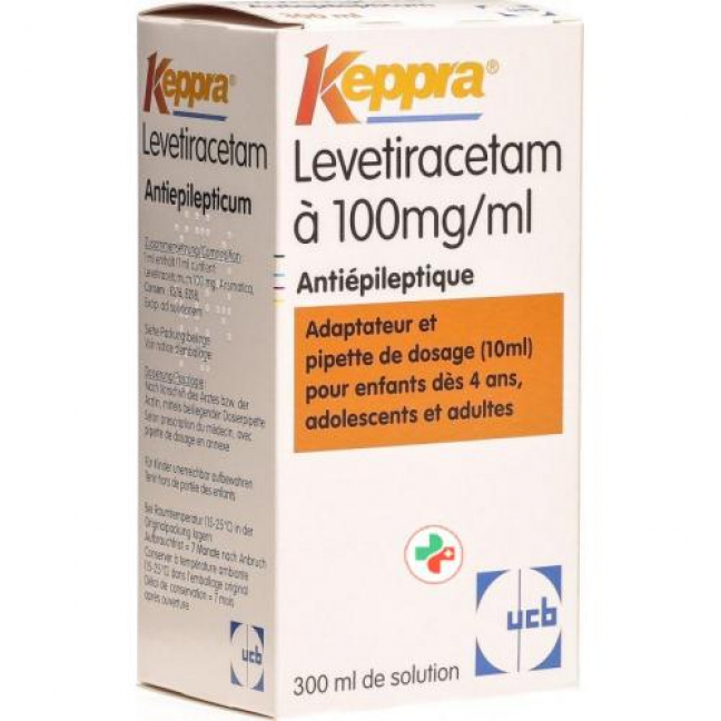 Кеппра пероральный раствор 100 мг/мл флакон 300 мл с дозирующей пипеткой 10 мл