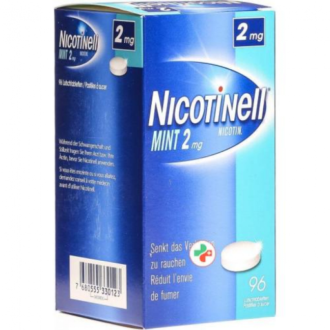 Никотинелл Мята 2 мг 96 таблеток для рассасывания