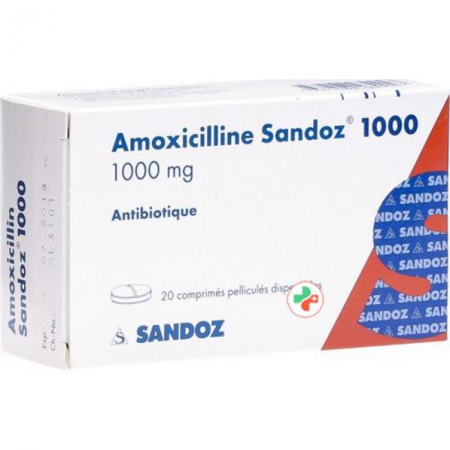 Амоксициллин Сандоз 1000 мг 20 диспергируемых таблеток