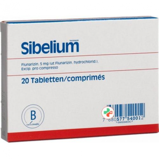 Sibelium 5 mg 20 tablets