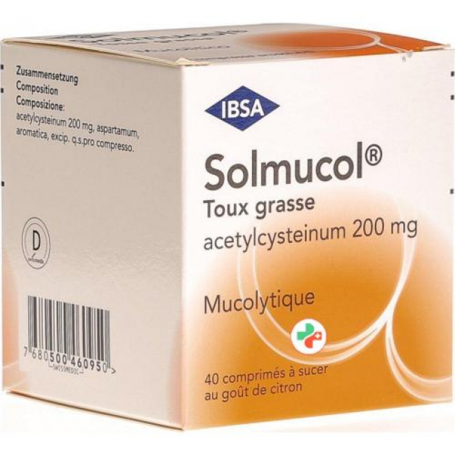 Солмукол  200 мг 40 таблеток для рассасывания