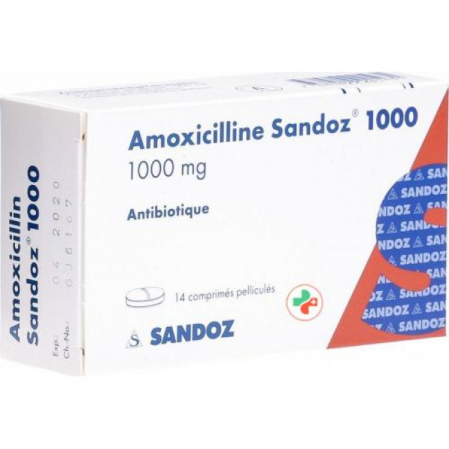 Амоксициллин Сандоз 1000 мг 14 таблеток покрытых оболочкой 
