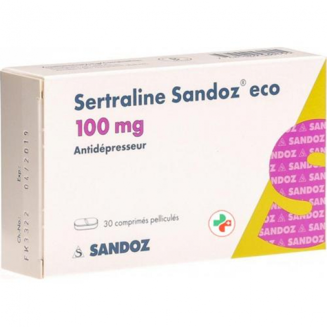 Сертралин Сандоз Эко 100 мг 30 таблеток покрытых оболочкой 