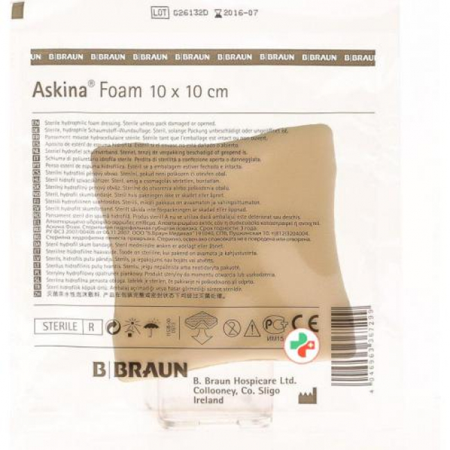 Askina Foam Schaumstoff-Wundauflage 10x10см 10 штук