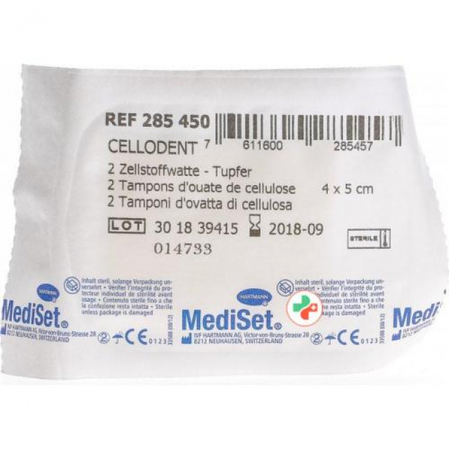 Mediset Cellodent Tupfer 4x5см Steril 110 пакетиков 2 штуки