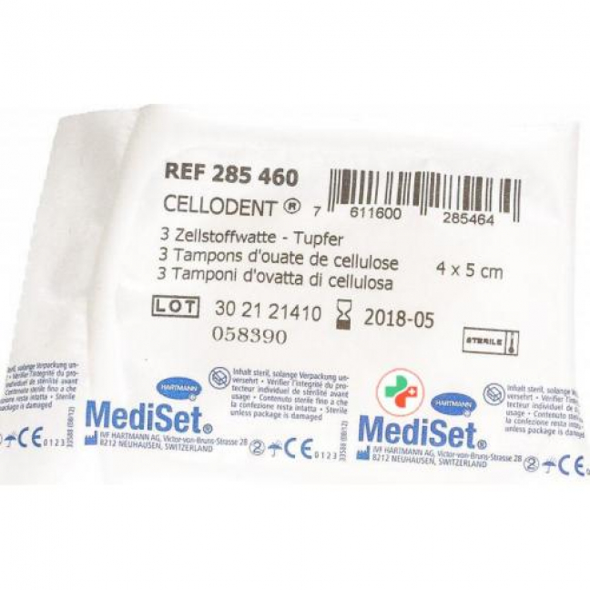 Mediset Cellodent Tupfer 4x5см стерильный 90 пакетиков 3 штуки