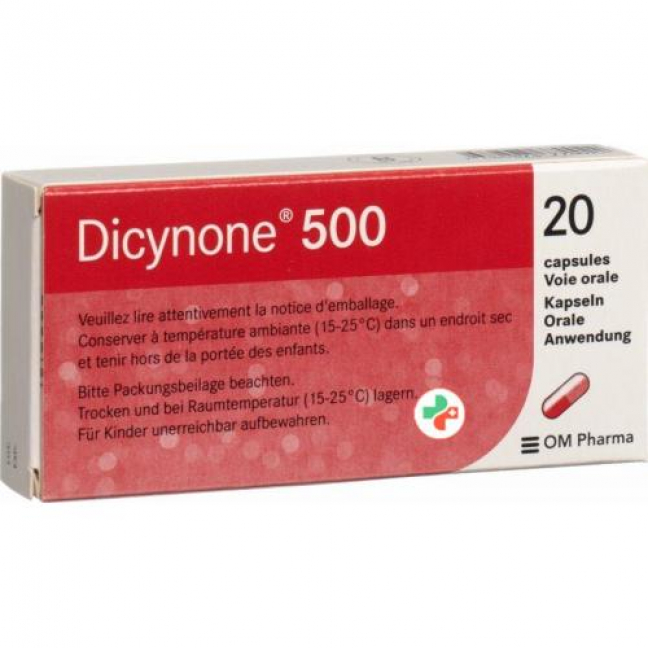 Дицинон 500 мг 20 капсул