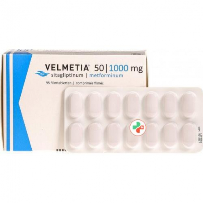 Велметия 50/1000 мг 196 таблеток покрытых оболочкой 