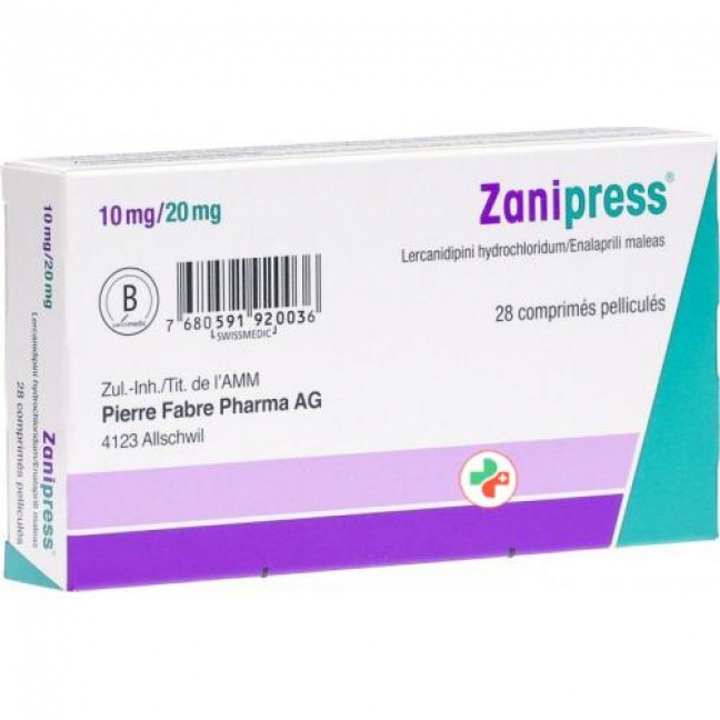Занипресс 10/20 мг 28 таблеток покрытых оболочкой