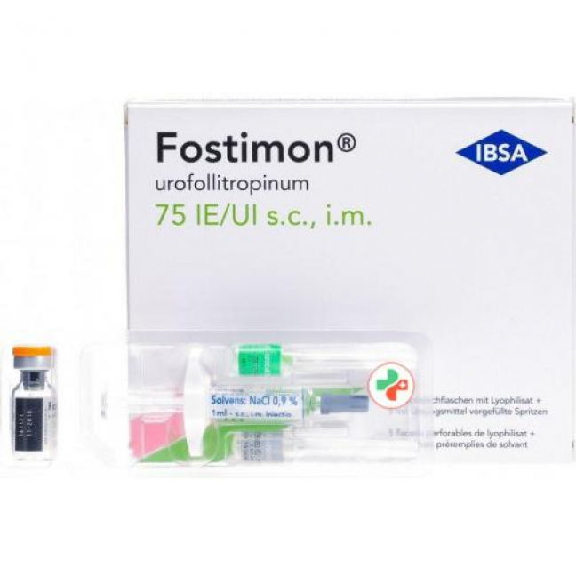 Фостимон сухое вещество 75 МЕ 10 предварительно заполненных шприцев 