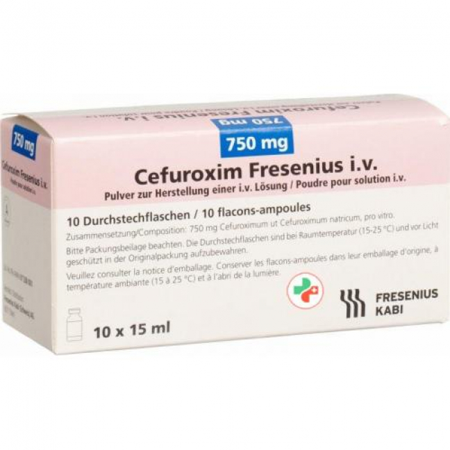 Цефуроксим Фресениус 750 мг 10 флаконов для внутривенного введения