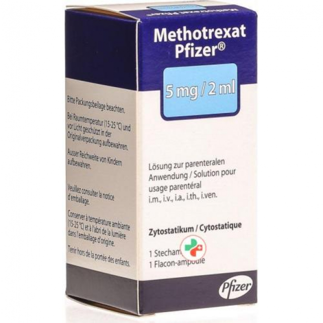 Метотрексат Пфайзер раствор для инъекций 5 мг / 2 мл 1 флакон 2 мл 