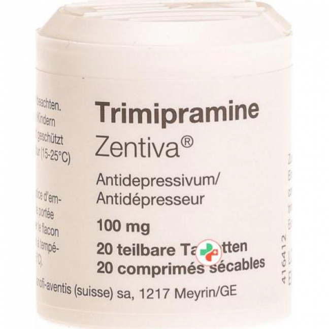 Тримипрамин Зентива 100 мг 20 таблеток