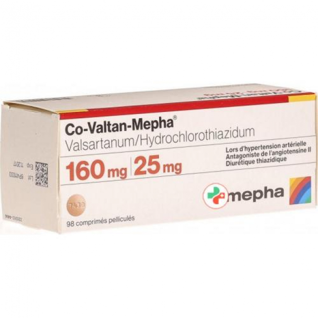 Ко-Валтан Мефа 160/25 мг 98 таблеток покрытых оболочкой  