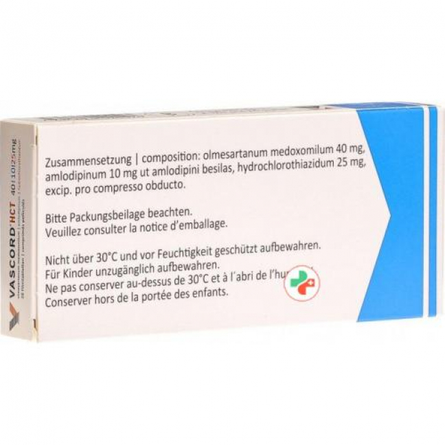 Васкорд HCT 40/10/25 мг 28 таблеток покрытых оболочкой  