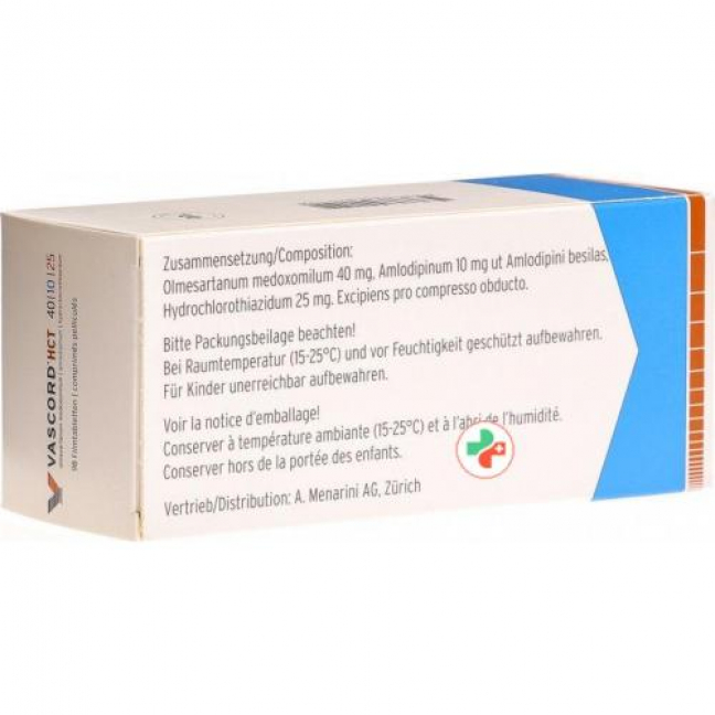 Васкорд HCT 40/10/25 мг 98 таблеток покрытых оболочкой  