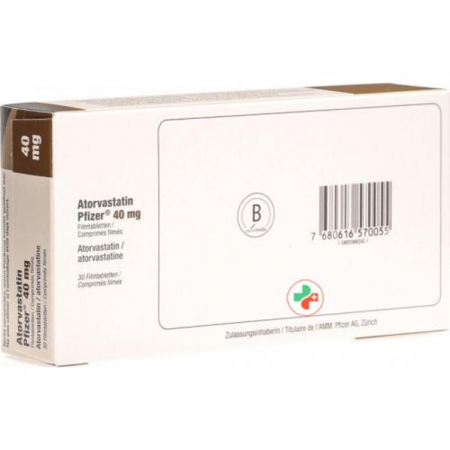 Atorvastatin Pfizer 40 mg 30 filmtablets