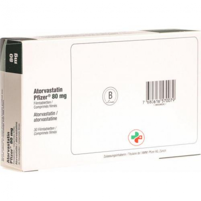 Atorvastatin Pfizer 80 mg 30 filmtablets
