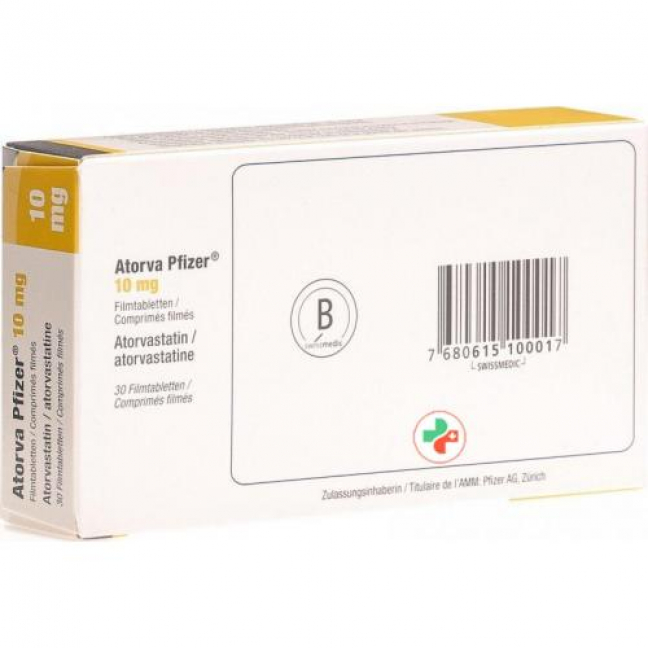 Аторва Пфайзер 10 мг 30 таблеток покрытых оболочкой 