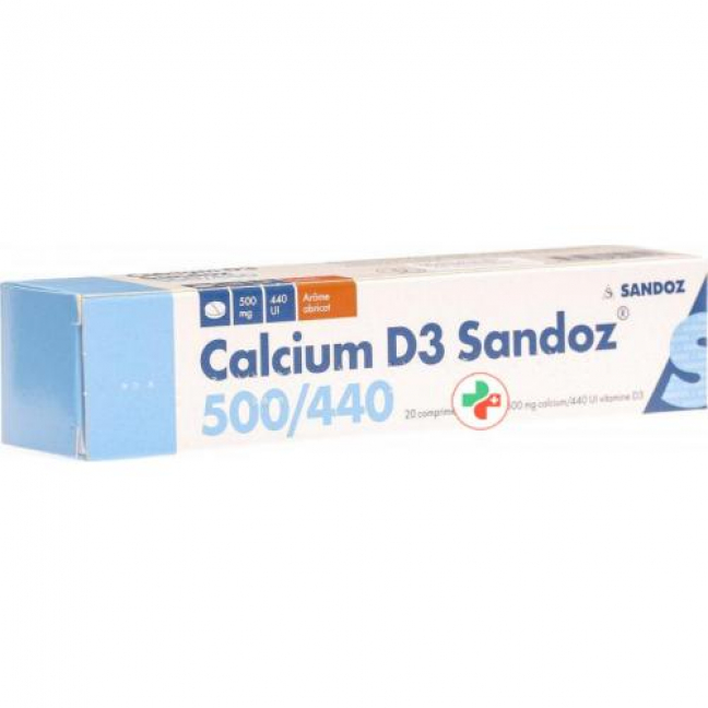 Кальций Д3 Сандоз 500 / 440 Абрикос 20 жевательных таблеток 